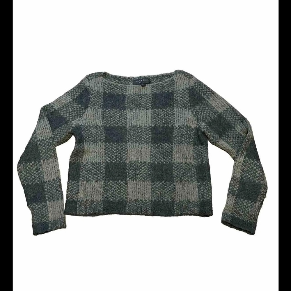 Rag and Bone Green Sweater Acrylic Mohair Wool Blend